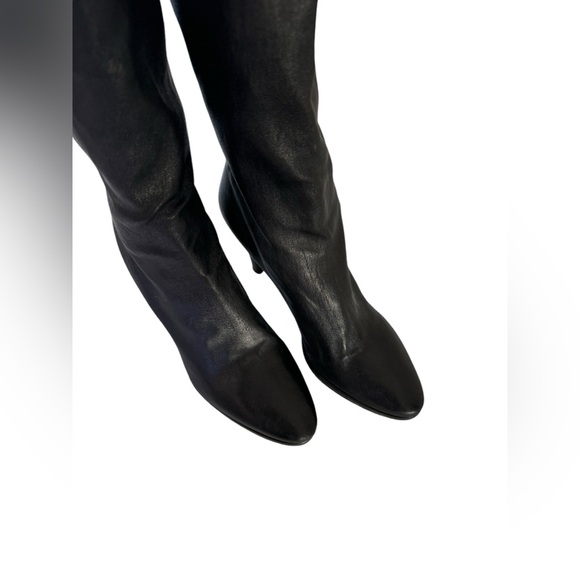 Vero Cuoio Women's Tall Black Leather Boots Size 8.5 - Picture 2 of 9